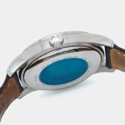 Pre Owned Bernhard H. Mayer Black Stainless Steel Leather Force Ultimate B2499/CW Men's Wristwatch 41 mm