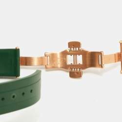 Pre Owned Bernhard H. Mayer Green Ceramic Rose Gold PVD Plated Stainless Steel Rubber Limited Edition PowerMaster BH45T/CW Men's Wristwatch 44 mm