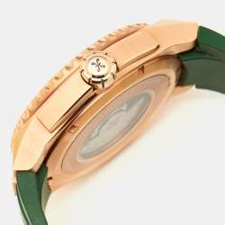 Pre Owned Bernhard H. Mayer Green Ceramic Rose Gold PVD Plated Stainless Steel Rubber Limited Edition PowerMaster BH45T/CW Men's Wristwatch 44 mm