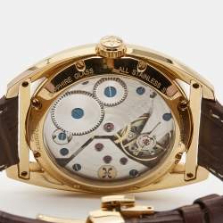 Bernhard H.Mayer Silver Rose Gold PVD Plated Stainless Steel Leather Mecanique BH30/CWR Men's Wristwatch 44 mm