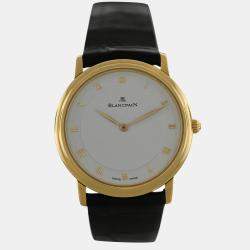 Blancpain White 18k Yellow Gold Villeret 0071-1418 Automatic Men's Wristwatch 33 mm
