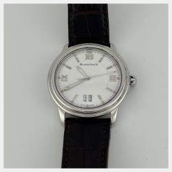 Pre Owned Blancpain Leman Ultra Slim Big Date 2150-1127-53 Automatic White Stainless Steel Men's Wristwatch 38 mm