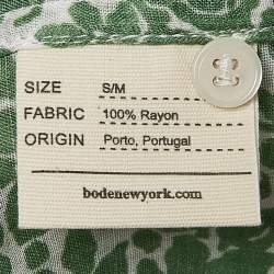 Bode Green Print Rayon Full Sleeve Shirt S/M