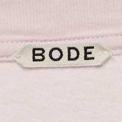 Pre Owned Bode Pink Printed Jersey Velvet Applique T-shirt S