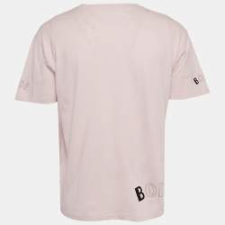 Pre Owned Bode Pink Printed Jersey Velvet Applique T-shirt S