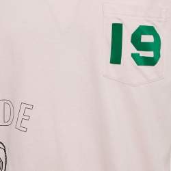 Pre Owned Bode Pink Printed Jersey Velvet Applique T-shirt S