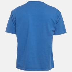 Pre Owned Bode Blue Cotton Knit Crest T-Shirt S