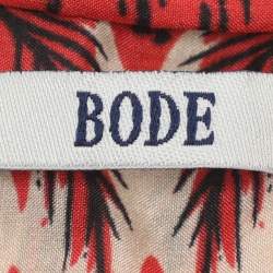 Pre Owned قميص بودي أمامي بأزرار حريري ملون مطبوع مقاس كبير - لارج