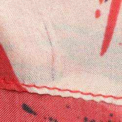 Pre Owned قميص بودي أمامي بأزرار حريري ملون مطبوع مقاس كبير - لارج