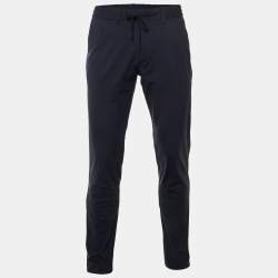 Pre Owned Boggi Milano Navy Blue Nylon B Tech Stretch Trousers M/L