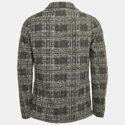 Boggi Milano Grey Checks Wool Blend Single Breasted Blazer L