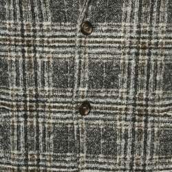 Boggi Milano Grey Checks Wool Blend Single Breasted Blazer L
