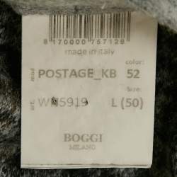 Boggi Milano Grey Checks Wool Blend Single Breasted Blazer L