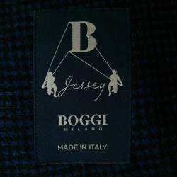 Pre Owned Boggi Milano Blue Herringbone Wool Blend Blazer M