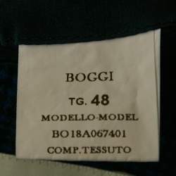 Pre Owned Boggi Milano Blue Herringbone Wool Blend Blazer M