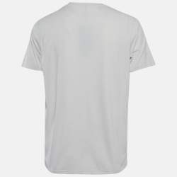 Born Living Yoga White Chalk Logo Print Jersey T-Shirt M