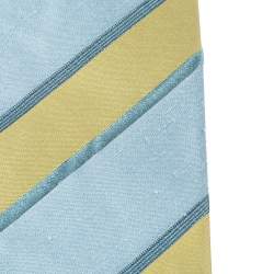 Pre Owned Boss By Hugo Boss Blue Diagonal Striped Textured Silk Tie