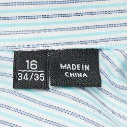 مملوكة مسبقًا قميص بوس باي هوغو بوس خطوط زرقاء قطن بقصة عادية مقاس كبير - لارج