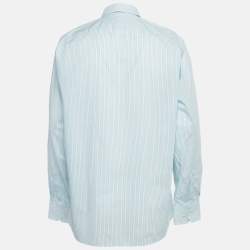 مملوكة مسبقًا قميص بوس باي هوغو بوس خطوط زرقاء قطن بقصة عادية مقاس كبير - لارج