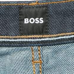 Pre Owned Boss By Hugo Boss Navy Blue Denim Delaware Slim Fit Jeans L Waist 34"