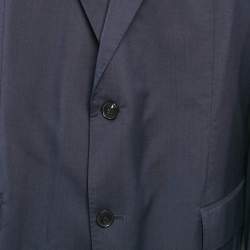 Pre Owned Boss By Hugo Boss Navy Blue Wool Phoenix Blazer 4XL
