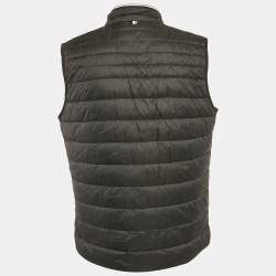Pre Owned Boss By Hugo Boss Black Nylon Zip-Up Puffer Vest Jacket XL