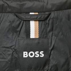Pre Owned Boss By Hugo Boss Black Nylon Zip-Up Puffer Vest Jacket XL