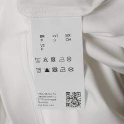 مملوكة مسبقًا تي شيرت بوس باي هوغو بوس قطني أبيض برقبة دائرية مقاس صغير