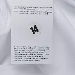 مملوكة مسبقًا تي شيرت بوس باي هوغو بوس قطن�ي أبيض برقبة دائرية مقاس صغير