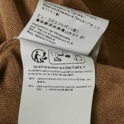 Pre Owned Boss By Hugo Boss Brown Linen Blend Knit Crew Neck T-Shirt S