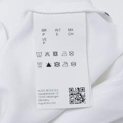 Pre Owned تي شيرت بوس باي هوغو بوس قطن جيرسي أبيض تيفرت صغير