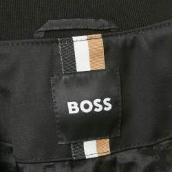 Pre Owned Boss By Hugo Boss Black Virgin Wool Zip-Up Jacket S