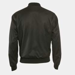 Pre Owned Boss By Hugo Boss Black Wool Gabardine Zip-Up Jacket S