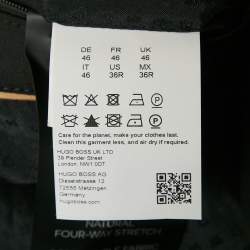 Pre Owned Boss By Hugo Boss Black Wool Gabardine Zip-Up Jacket S