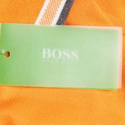 Pre Owned Boss By Hugo Boss Green Label Orange Pique Modern Fit Polo T-Shirt XXL