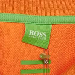 Pre Owned Boss By Hugo Boss Green Label Orange Pique Modern Fit Polo T-Shirt XXL