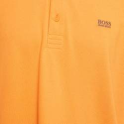 Pre Owned Boss By Hugo Boss Green Label Orange Pique Modern Fit Polo T-Shirt XXL