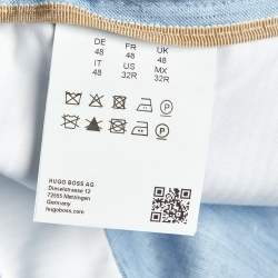 مملوكة مسبقًا Boss By Hugo Boss Blue Linen & Wool T-Gee Drawstring Waist Pants M