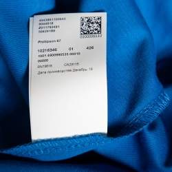 Pre Owned Boss By Hugo Boss Blue Cotton Slim Fit Polo T-Shirt S