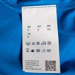 Pre Owned Boss By Hugo Boss Blue Cotton Slim Fit Polo T-Shirt S