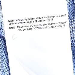 Pre Owned Boss By Hugo Boss Blue Printed Cotton Button Front Shirt XXXL