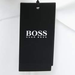 Pre Owned Boss By Hugo Boss White Cotton Long Sleeve Polo T-Shirt XXL