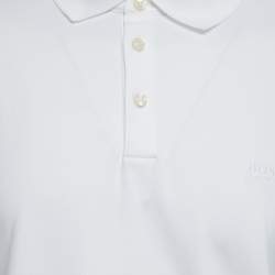 Pre Owned Boss By Hugo Boss White Cotton Long Sleeve Polo T-Shirt XXL