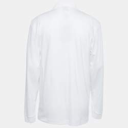 Pre Owned Boss By Hugo Boss White Cotton Long Sleeve Polo T-Shirt XXL
