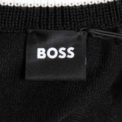 Pre Owned Boss By Hugo Boss Black Textured Wool Knit Ladamo Sweater M