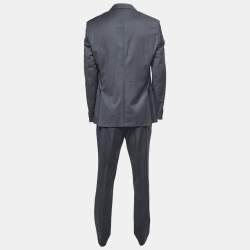 Pre Owned Boss By Hugo Boss Grey Virgin Wool Johnstons1/Lenon Suit L