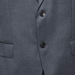 Pre Owned Boss By Hugo Boss Grey Virgin Wool Johnstons1/Lenon Suit L