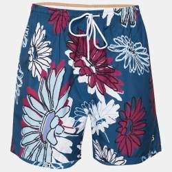 Boss By Hugo Boss Blue Floral Printed Synthetic Piranha Shorts XL
