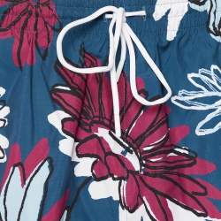 Boss By Hugo Boss Blue Floral Printed Synthetic Piranha Shorts XL