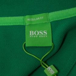 Pre Owned Boss By Hugo Boss Green Cotton Pique Polo T-Shirt XL